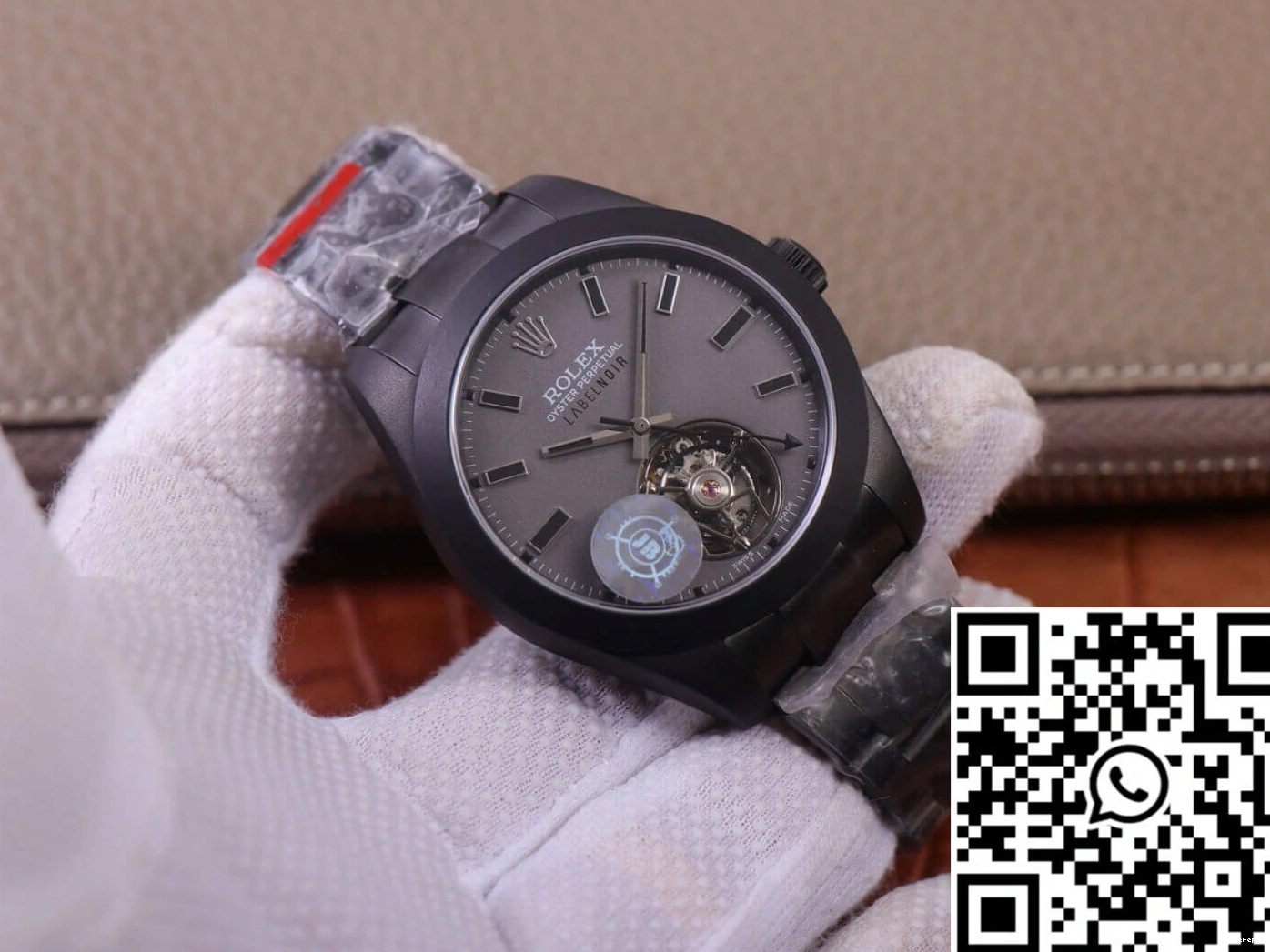 Label Noir Base 116400 Design JB Factory LNT01HS-001 Rolex Milgauss watch Black case Replica 0417